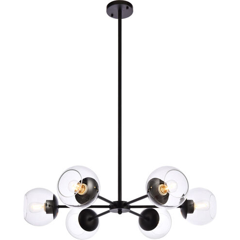 Briggs 6 Light 30 inch Black Pendant Ceiling Light