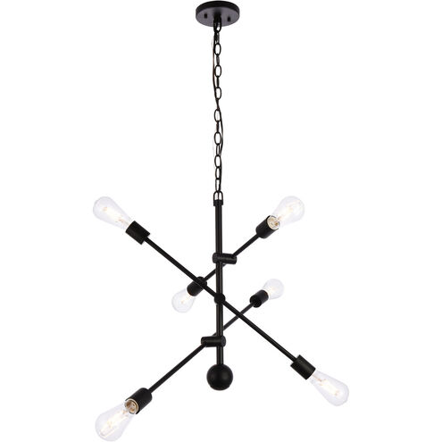Axel 6 Light 29 inch Black Pendant Ceiling Light