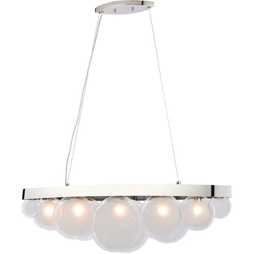 Shelocta 5 Light 39 inch Polished Chrome with White Chandelier Ceiling Light