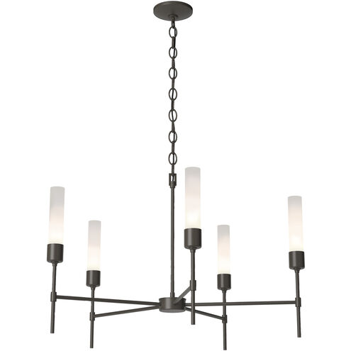 Vela 5 Light 30.3 inch Dark Smoke Chandelier Ceiling Light in Frosted