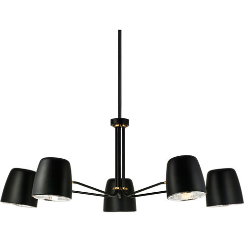 Luca 5 Light 36.13 inch Black Pendant Ceiling Light