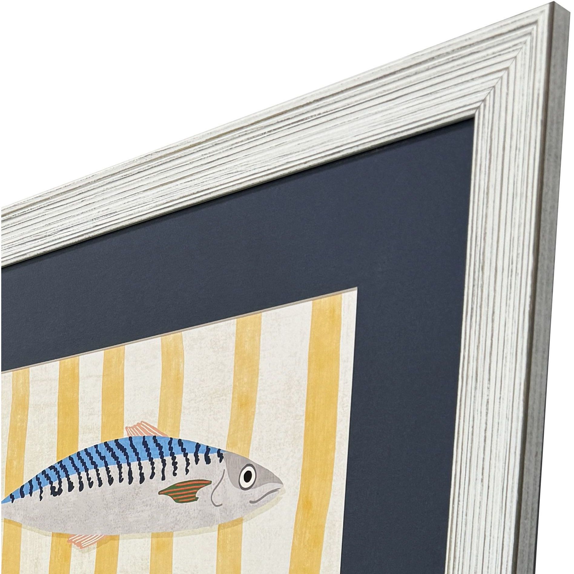 Little Fish Blue and Multi and Turquoise and Yellow Framed Art