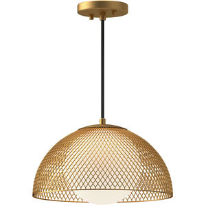 Alora Mood Haven 1 Light 12.63 inch Gold and Opal Matte Glass Pendant Ceiling Light