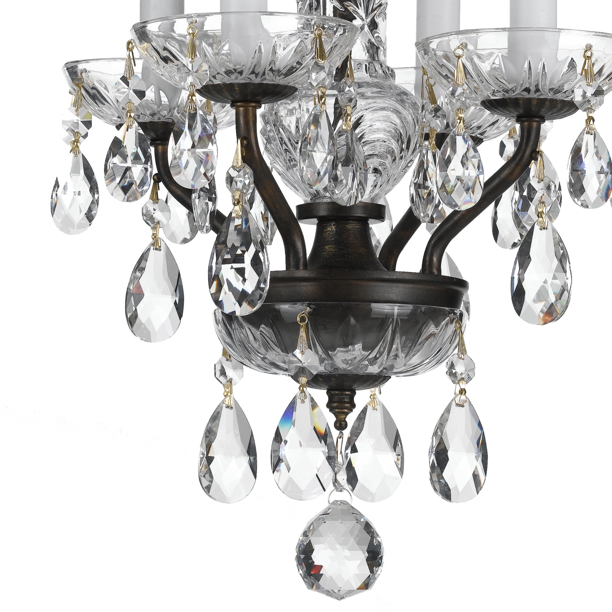 Welton 4 Light 11 inch English Bronze Mini Chandelier Ceiling Light in Clear Italian