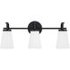 Drake 3 Light 23 inch Matte Black Vanity Light Wall Light
