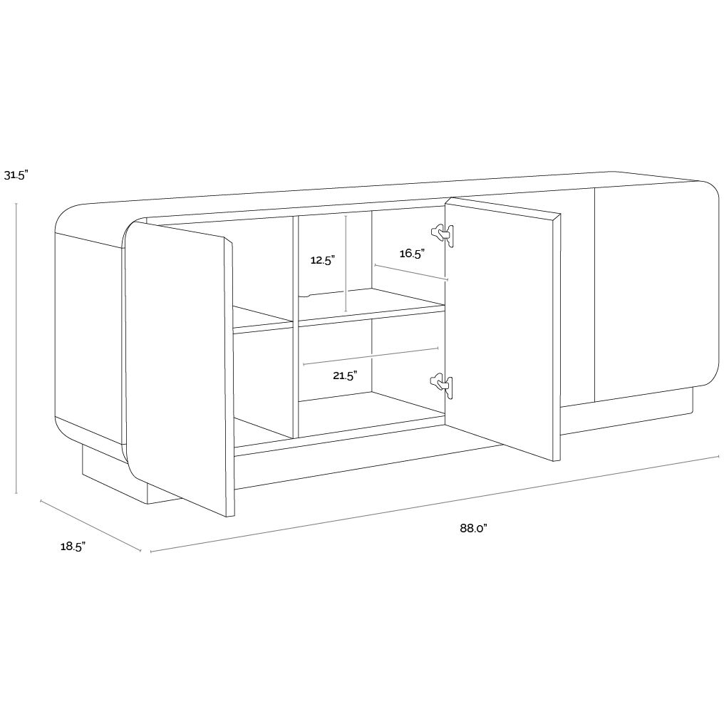 Fauna 88 X 18.5 inch Warm Brown Sideboard