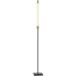 Piper 72 inch 12.00 watt Black and Antique Brass with Black Marble Floor Lamp Portable Light