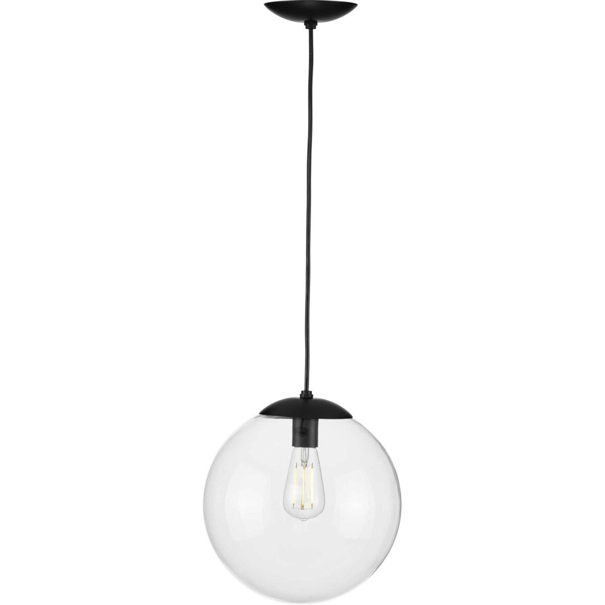 Atwell 1 Light 12 inch Matte Black Pendant Ceiling Light, Large