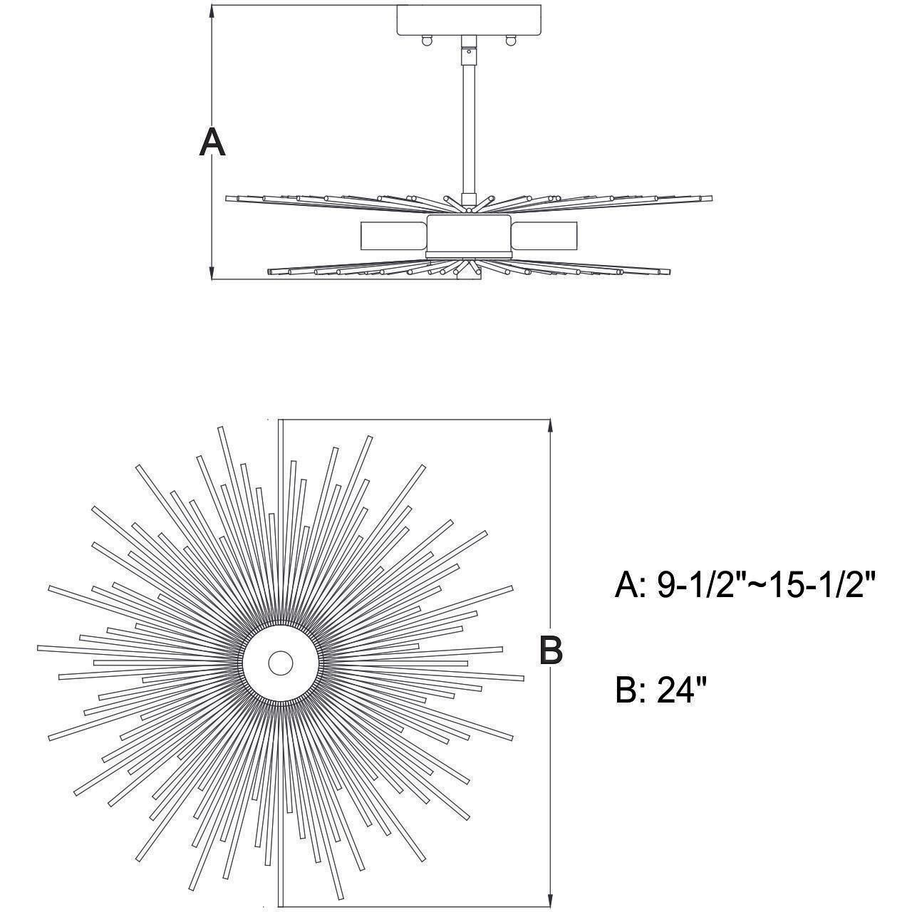 Nikko LED 24 inch Gold Semi-Flush Mount Ceiling Light