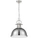 Yep Duncan 1 Light 14 inch Pewter Pendant Ceiling Light in Chrome, Large