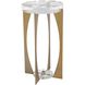 Kolkata 24 X 13.75 inch White Stone and Brass Accent Table