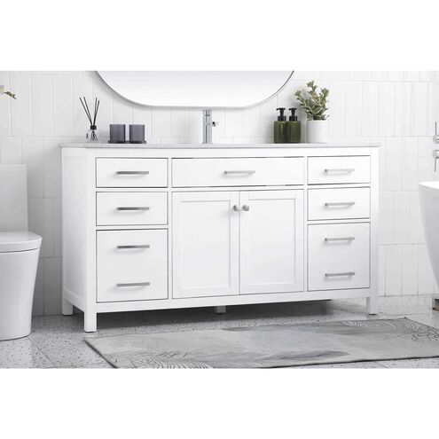 Lewis 60 X 22 X 34 inch White Vanity Sink Set