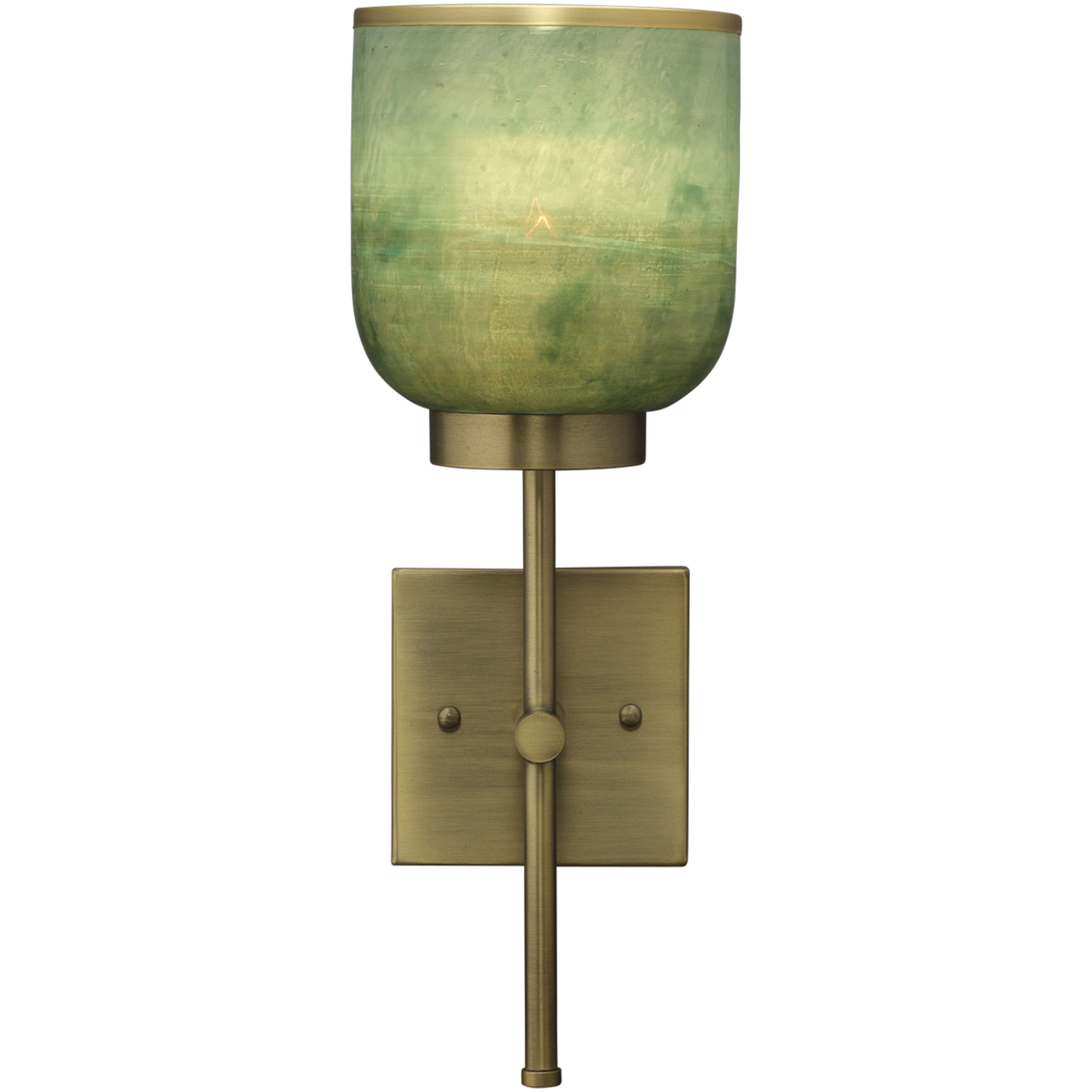 Vapor 1 Light 6 inch Antique Brass & Aqua Metallic Glass Wall Sconce Wall Light