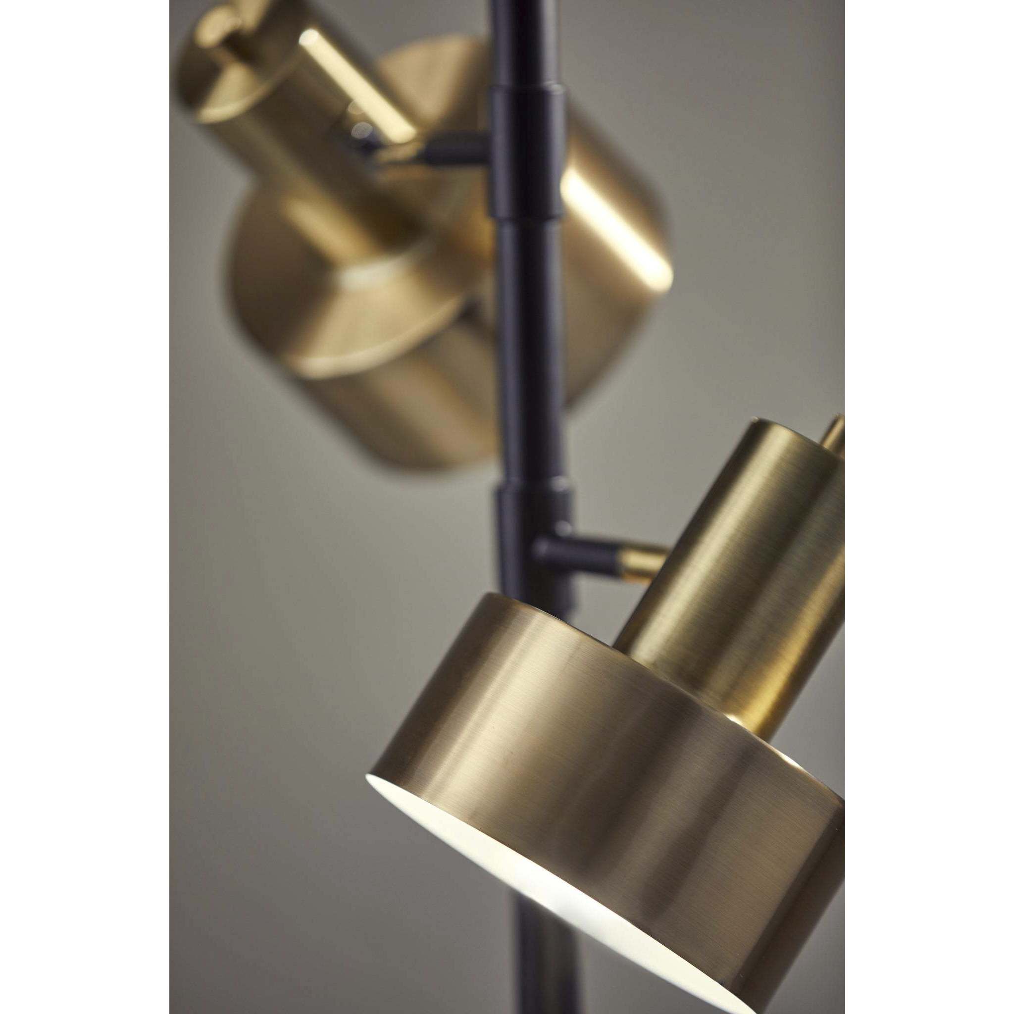 Clayton 66.5 inch 60 watt Matte Black and Antique Brass Floor Lamp Portable Light