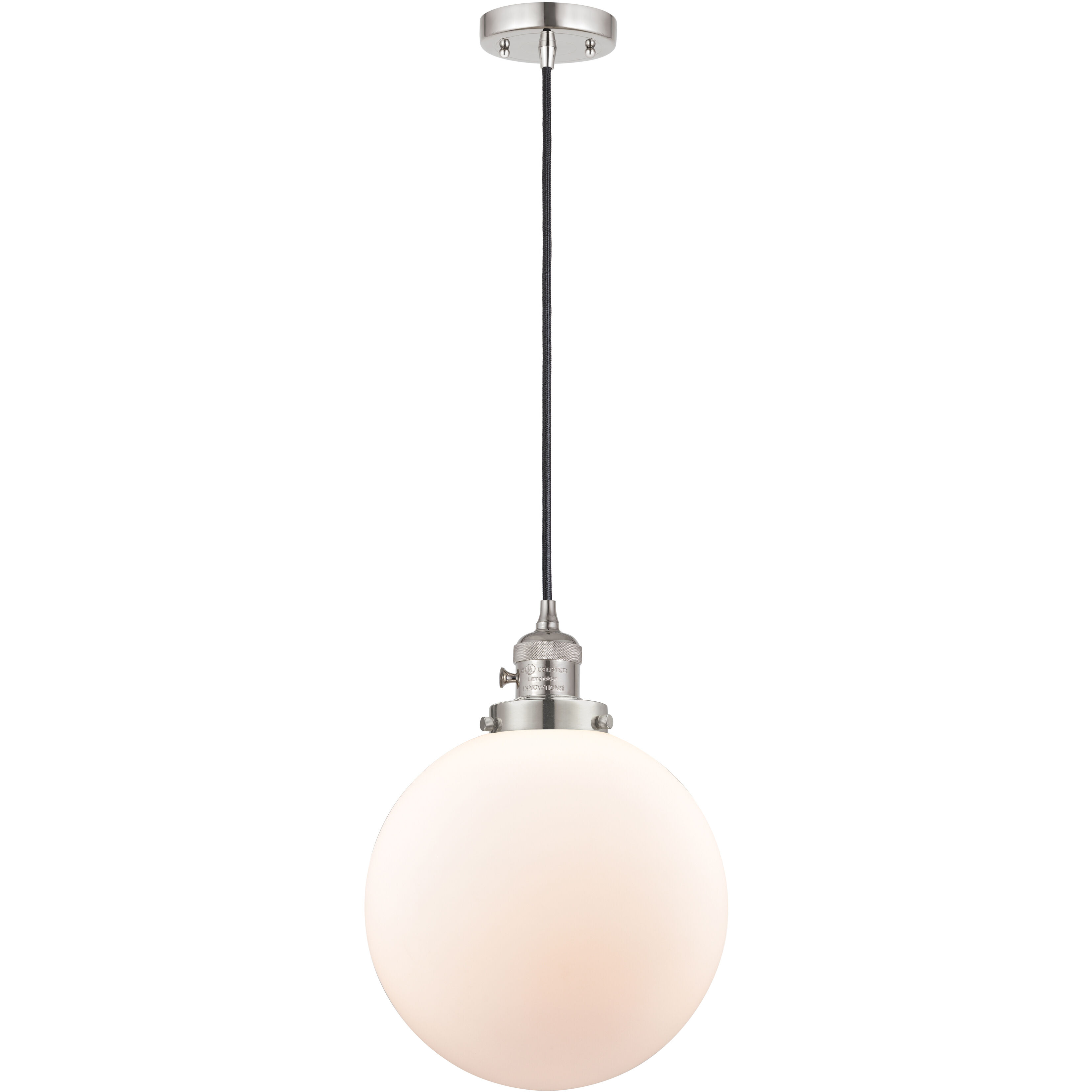 Franklin Restoration Beacon LED 10 inch Polished Nickel Mini Pendant Ceiling Light in Matte White