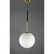 Vesper 1 Light 11.75 inch Satin Brass and Black Single Pendant Ceiling Light