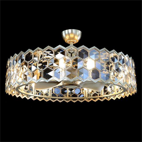 Arregio 39.5 inch Silver Champagne Chandelier with Fan, Large