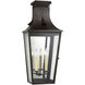 Chapman & Myers Belaire 2 Light 30.25 inch Aged Iron Outdoor Wall Lantern, Large