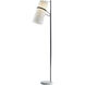 Banded Shade 70 inch 100.00 watt Matte Black with White Floor Lamp Portable Light