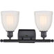 Ballston Brookfield 2 Light 16 inch Matte Black Bath Vanity Light Wall Light in White Glass, Ballston
