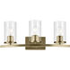 Crosby 3 Light 23 inch Natural Brass Bath Light Wall Light