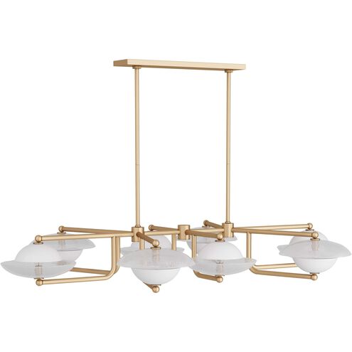 Towne 8 Light 56 inch Clear Seedy Linear Chandelier Ceiling Light