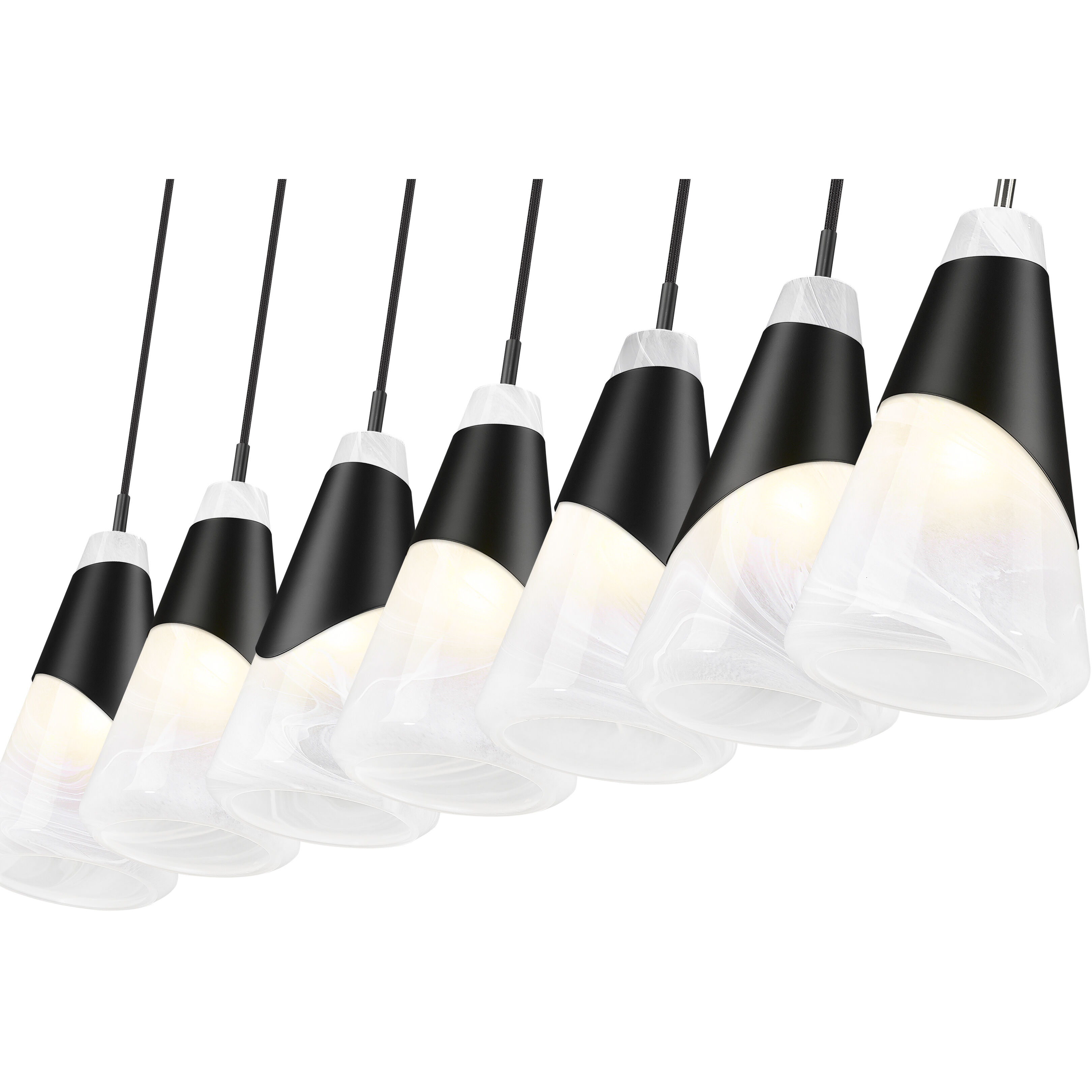 Aimie Linear Chandelier Ceiling Light in Matte Black