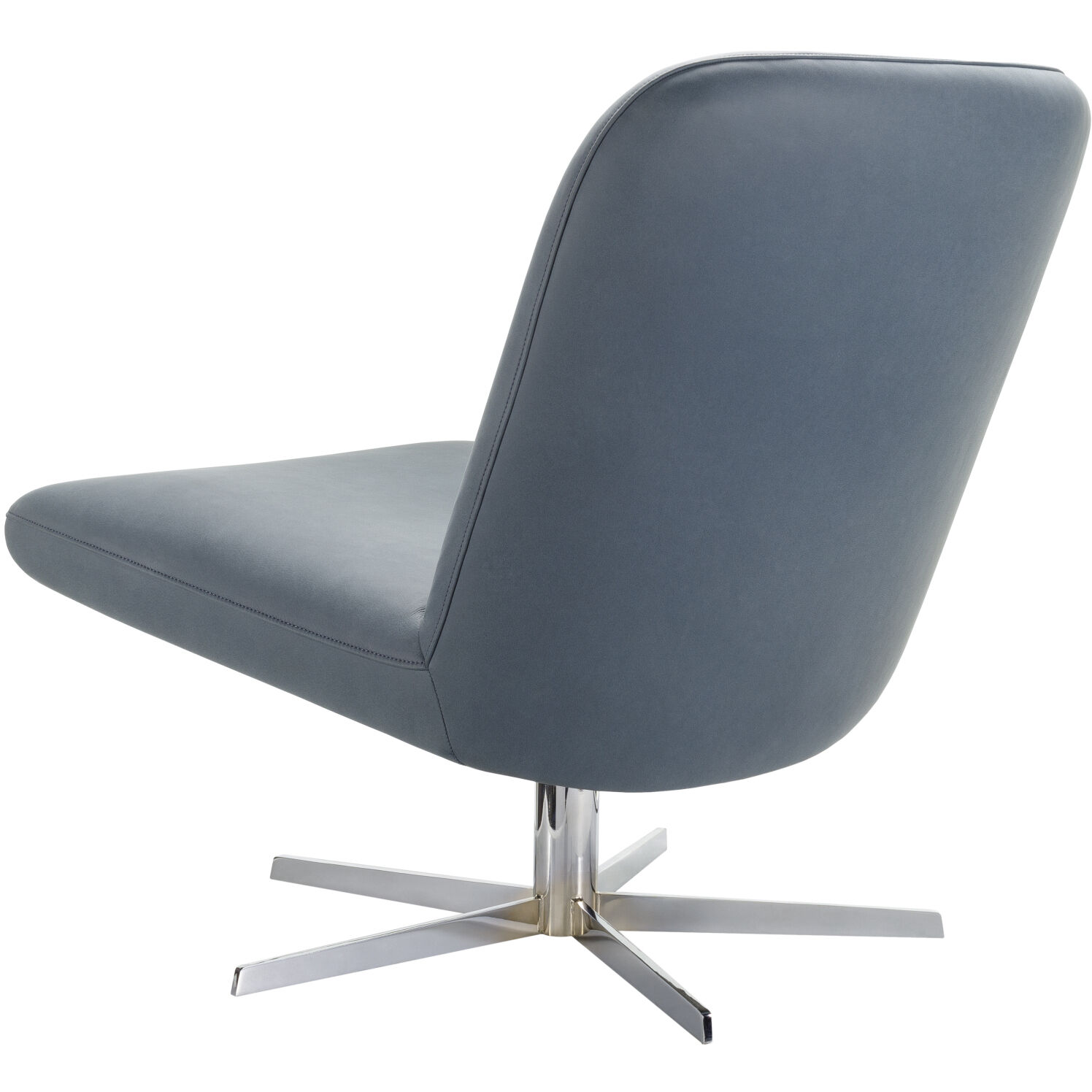 Harpiste Upholstery: Pale Blue; Base: Metallic - Silver Swivel Chair