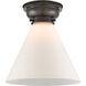 Aditi X-Large Cone 1 Light 12 inch Oil Rubbed Bronze Flush Mount Ceiling Light in Matte White Glass, Aditi