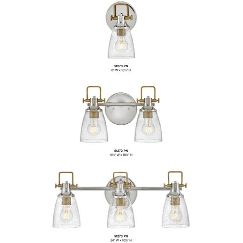 Easton 2 Light 14.5 inch Polished Nickel Bath Light Wall Light