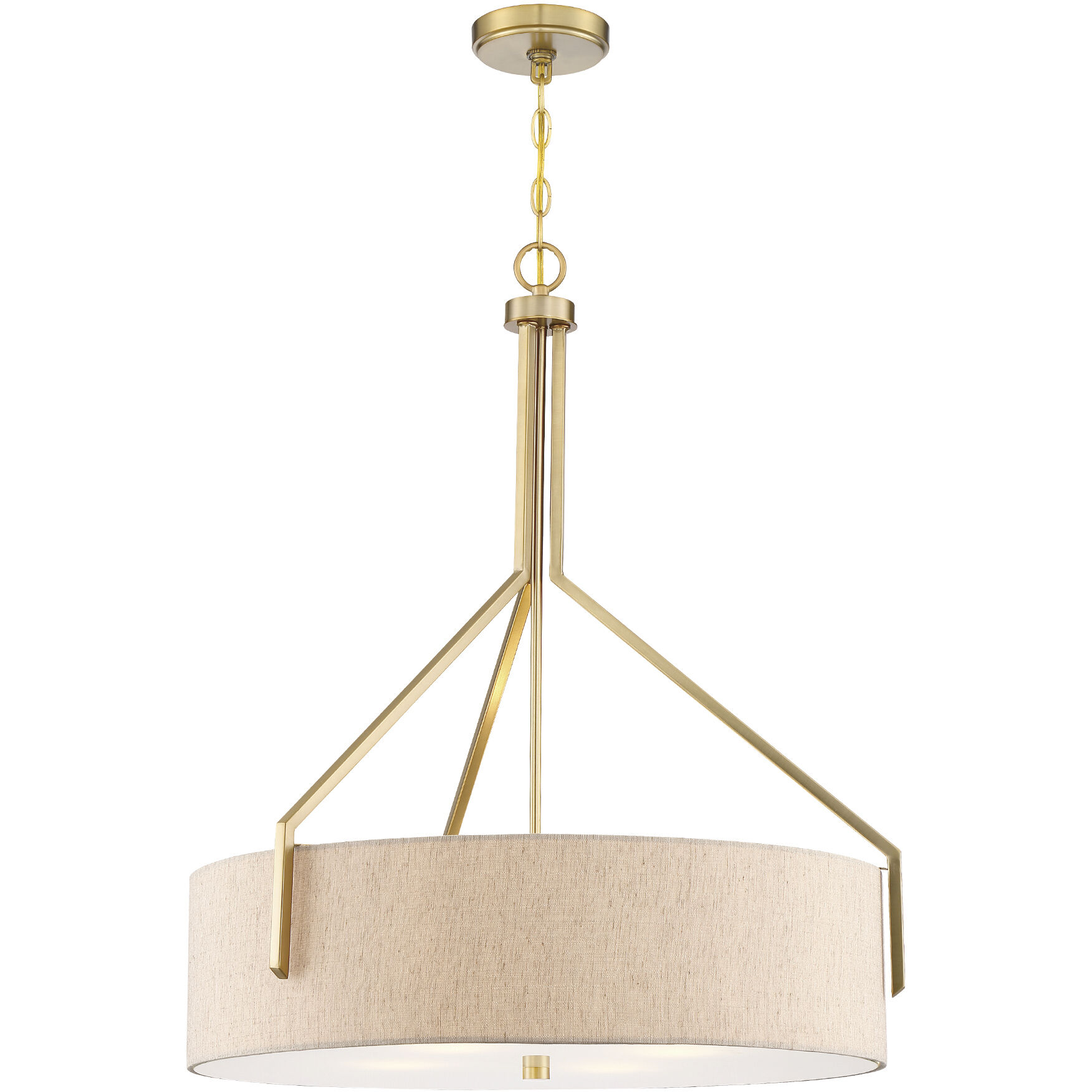 Elara 4 Light 26 inch Brushed Gold Down Pendant Ceiling Light