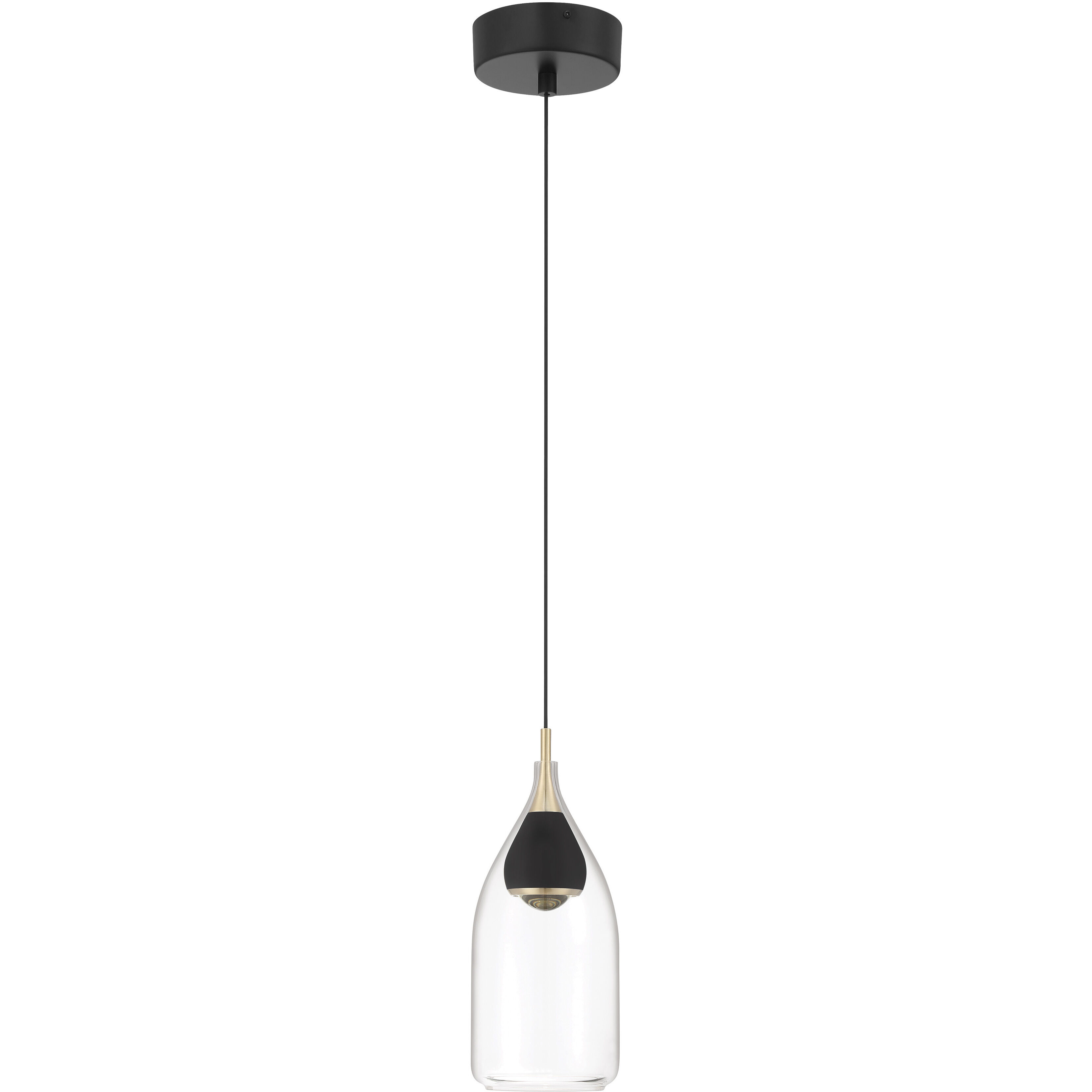 Arabesque LED 4.5 inch Coal And Brushed Gold Mini Pendant Ceiling Light