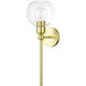 Downtown 1 Light 7 inch Satin Brass Single Sconce Wall Light, Sphere