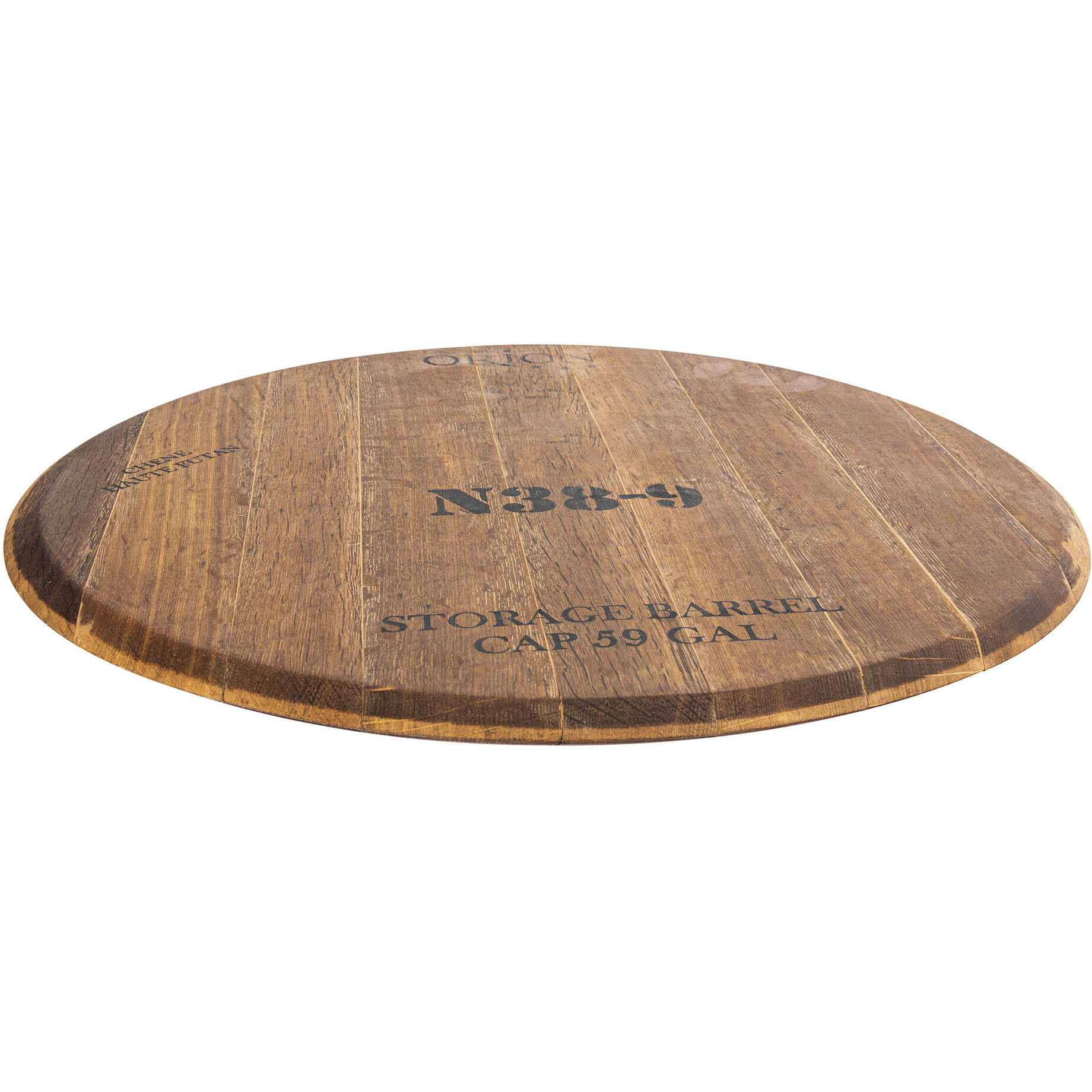 Wine Cask Natural with Black Lazy Susan