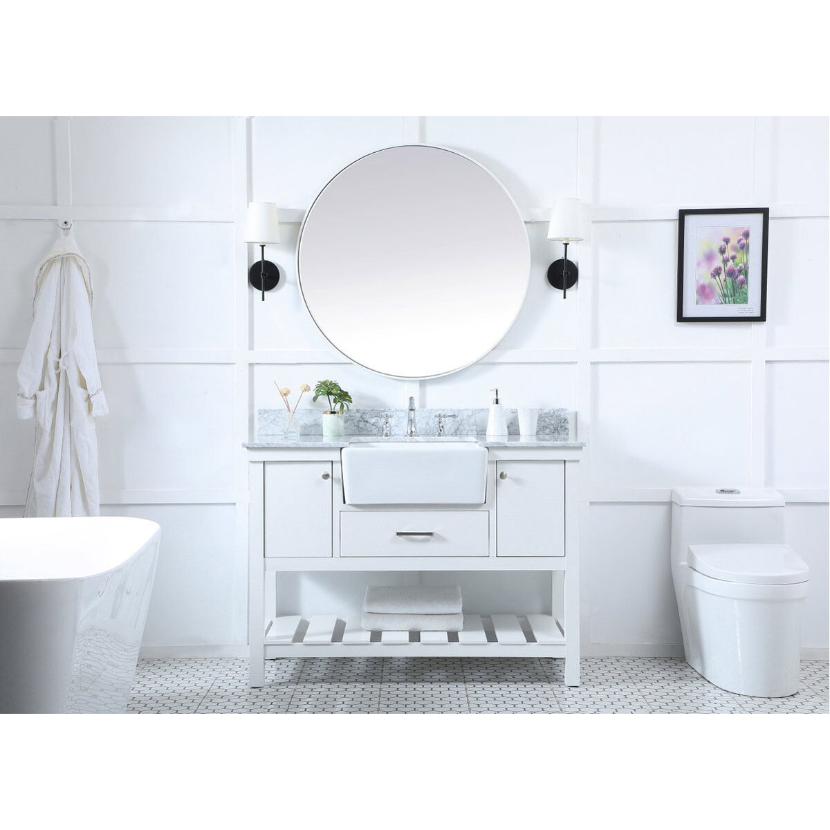 Clement 48 X 22 X 34 inch White Bathroom Vanity Cabinet
