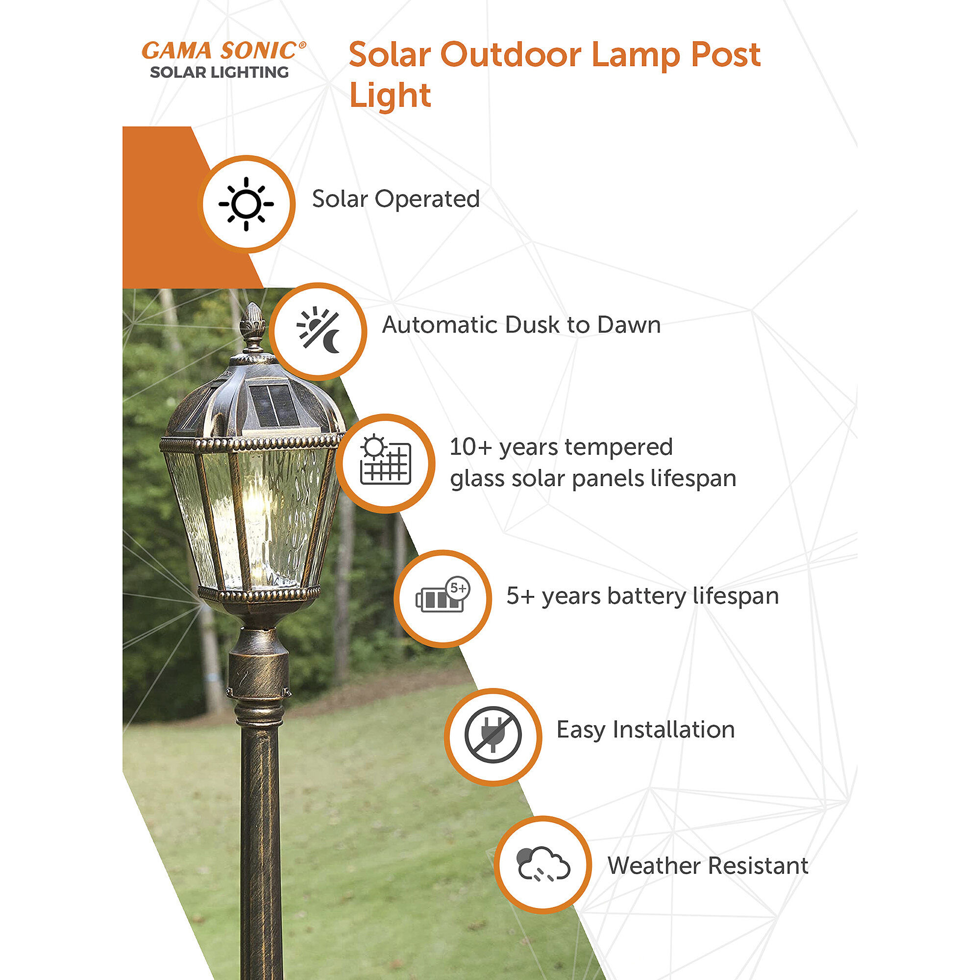 Gama sonic royal bulb solar lamp post on sale
