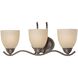 Triton 3 Light 21 inch Sable Bronze Wall Lamp Wall Light