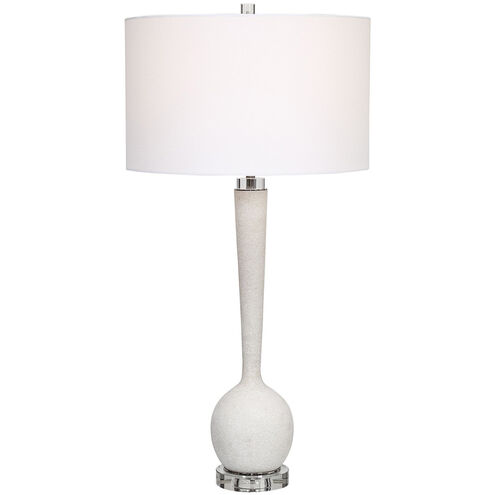 Kently 34 inch 150.00 watt White Marble and Crystal Table Lamp Portable Light