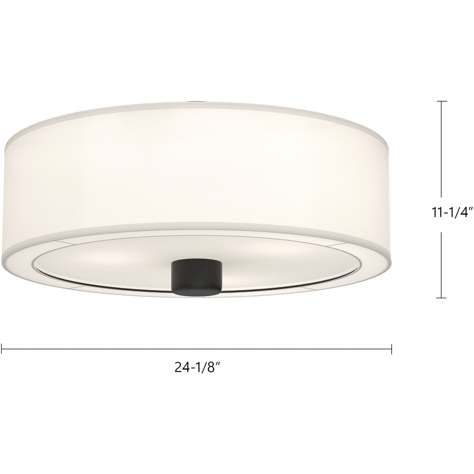 Alora Mood Theo 3 Light 24.13 inch Matte Black/White Linen Flush Mount Ceiling Light