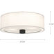 Alora Mood Theo 3 Light 24.13 inch Matte Black/White Linen Flush Mount Ceiling Light