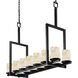 Alabaster Rocks 14 Light 42 inch Matte Black Chandelier Ceiling Light in Incandescent, Cylinder