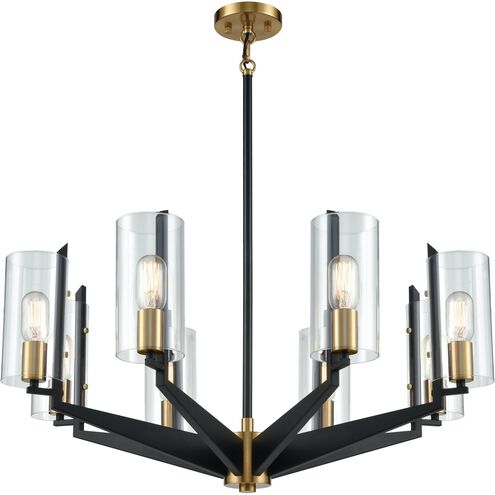 Blakeslee 8 Light 33 inch Matte Black with Satin Brass Chandelier Ceiling Light