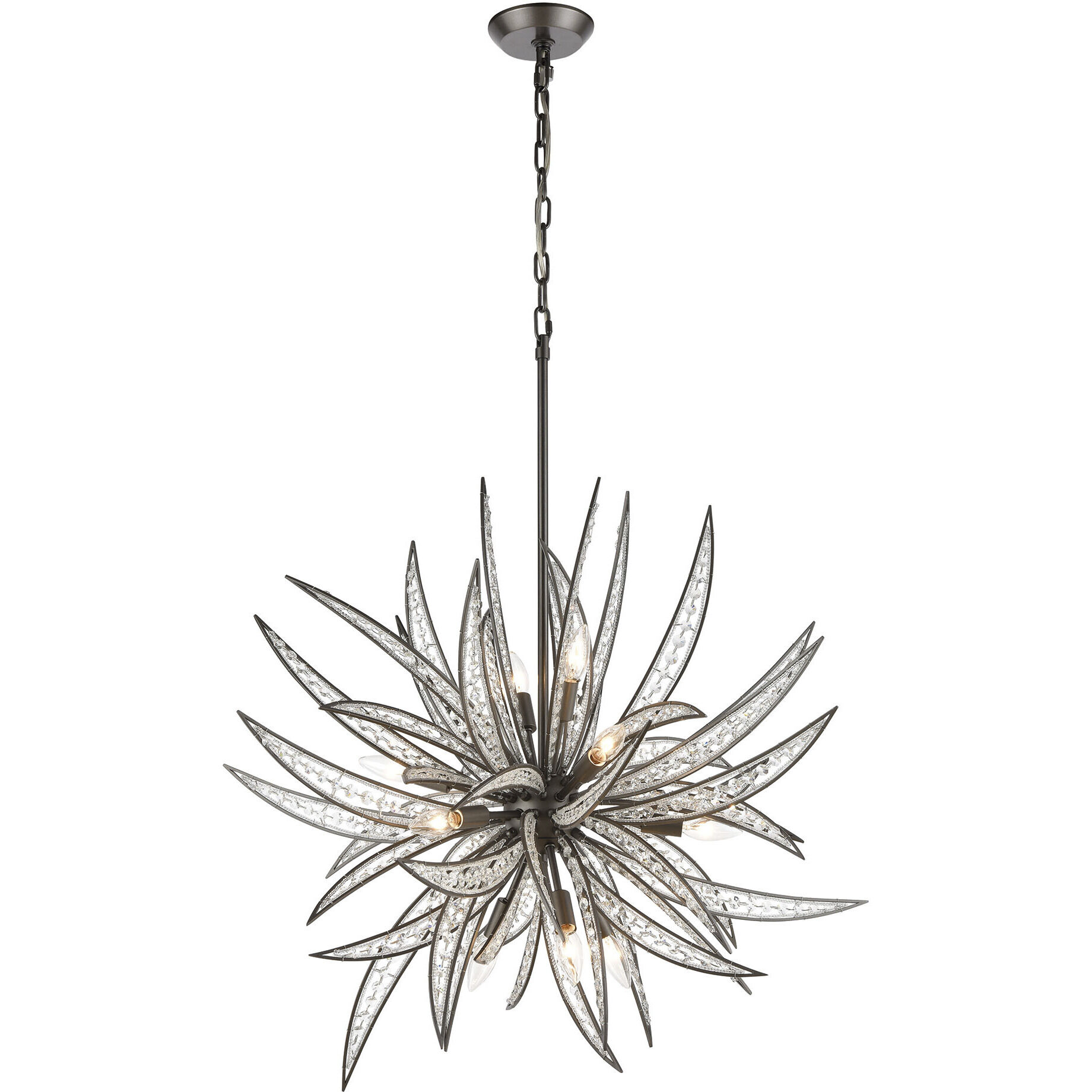 Naples 11 Light 34 inch Dark Graphite Chandelier Ceiling Light
