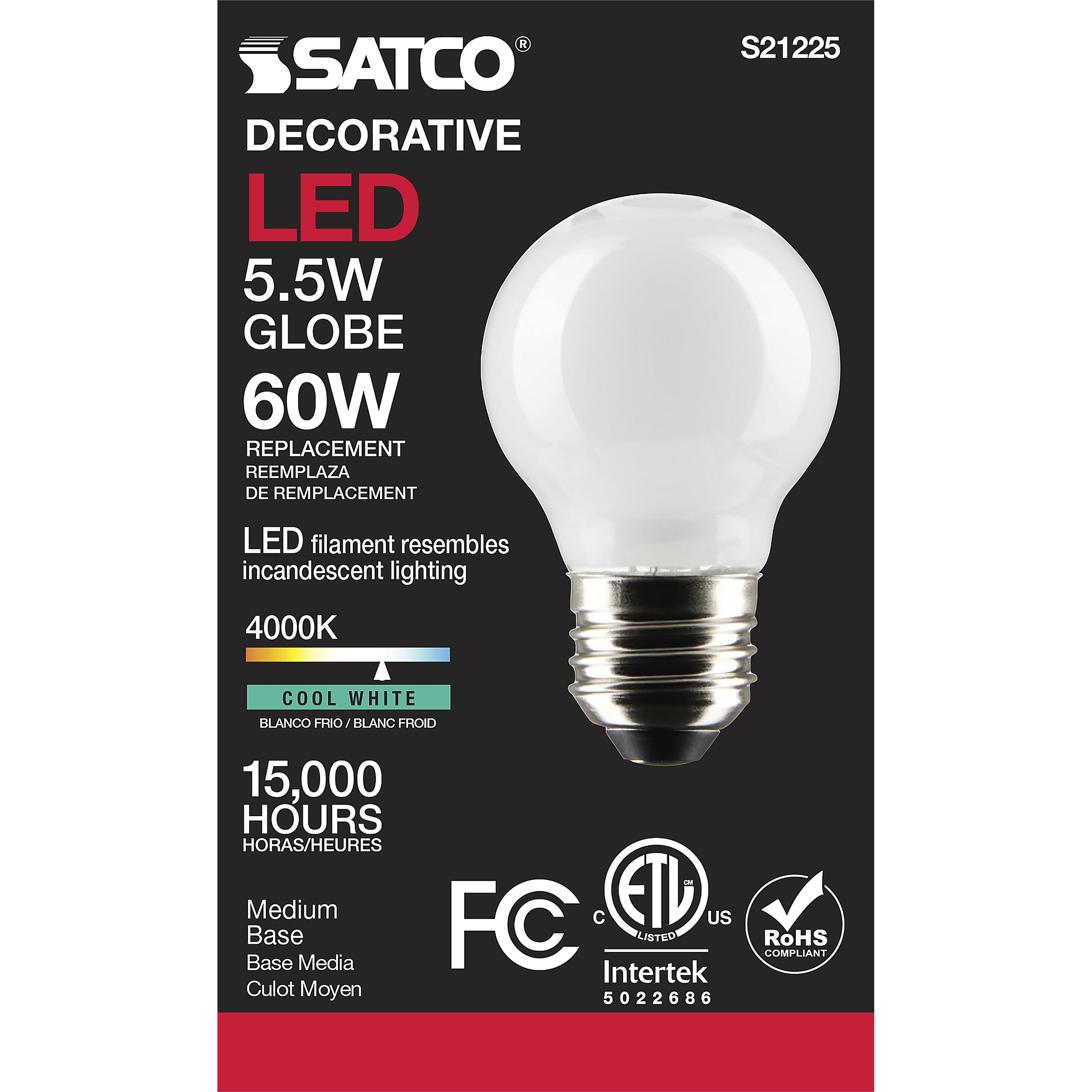 Lumos LED Medium Medium 5.50 watt 4000K LED Filament