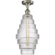 Ballston Cascade LED 8.25 inch Brushed Satin Nickel Flush Mount Ceiling Light in Clear Glass
