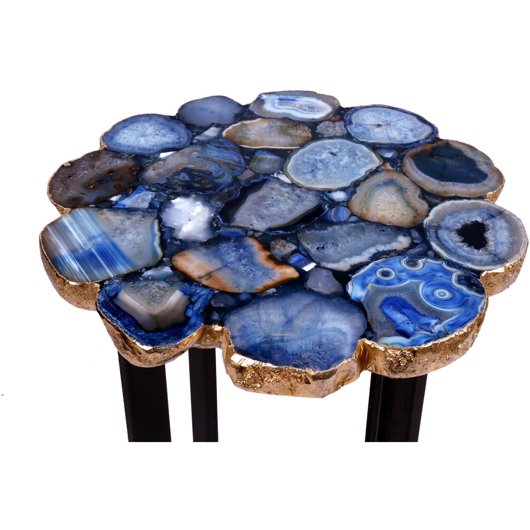 Agate 21 X 12 inch Blue Accent Table