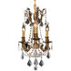Rosalia 3 Light 13 inch French Gold Pendant Ceiling Light in Clear, Royal Cut