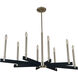 Jessica 8 Light 40 inch Brushed Nickel/Matte Black Dining Chandelier Ceiling Light