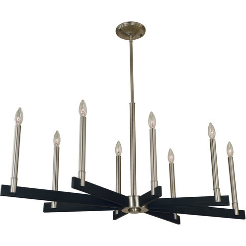 Jessica 8 Light 40 inch Brushed Nickel/Matte Black Dining Chandelier Ceiling Light