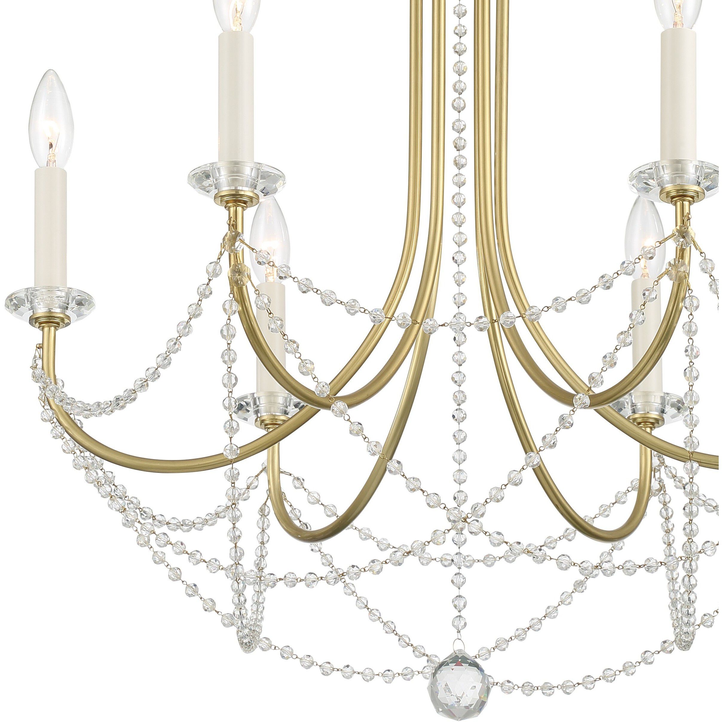 Delilah 6 Light 24 inch Aged Brass Chandelier Ceiling Light